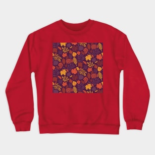 Eggplant Fall Leaves Crewneck Sweatshirt